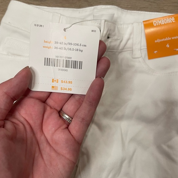 NWT White Gymboree Zipper Hem jeans for girls - Picture 3 of 4